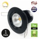 9W COB LED Dimmable Downlight, Black Fitting