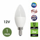 12V LED Bulb Globe E12 C35 3W Frosted Warm White