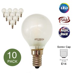 Filament Edison LED Bulb Globe E14 3W G45 2F Frosted - 10 Pack