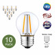 Filament Edison LED Bulb Globe E27 2W G45 2F - 10 Pack