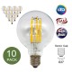 Filament LED Edison Bulb Globe E27 6W G95 - 10 Pack