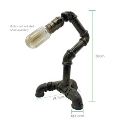 Industrial Iron Pipe Table Lamp A