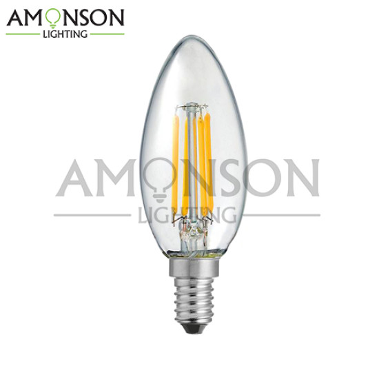 12V LED Filament Candle Bulb E14 C35 4W Screw  Warm White