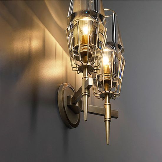 Chaillot Brass Wall Double Sconce Replica