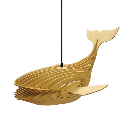 Whale Wooden Pendant Light