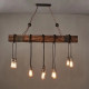 Industrial Hanging Linear Wooden Beam Light 