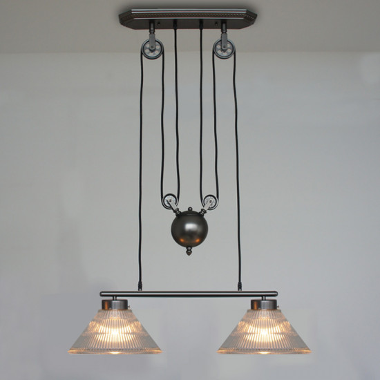 Industrial Pulley Double Pendant 