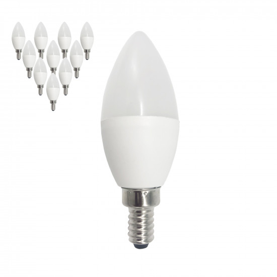 12V LED Bulb Globe E14 C35 3W Frosted Warm White - 10 Pack