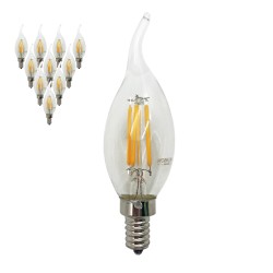 Filament Edison LED Bulb Globe E12 4W CA35 2200K - 10 Pack