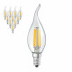 Filament Edison LED Bulb Globe E14 4W C35 Flame Warm White - 10 Pack