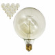 Filament Edison Halogen Bulb Globe E27 40W G125 Warm White Shape G - 10 Pack