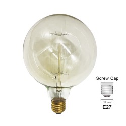 Filament Edison Halogen Bulb Globe E27 40W G125 Warm White Shape G