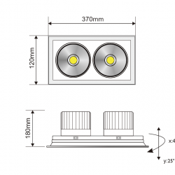 30W Recessed LED AR111  Downlight Fitting White
