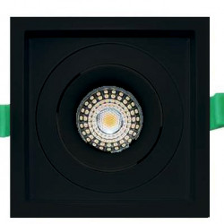 12W LED COB Gimbal Dimmable Black Square Downlight 