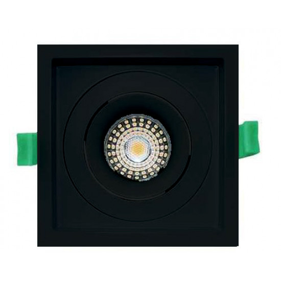 12W LED COB Gimbal Dimmable Black Square Downlight 