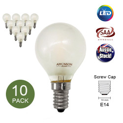Filament Edison LED Bulb Globe E14 1W G45 Frosted - 10 Pack