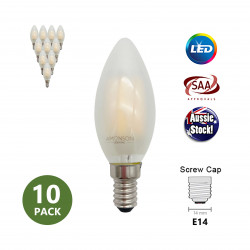 Filament Edison LED Bulb Frosted Globe E14 4W C35 Warm White - 10 Pack