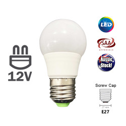 12V 5W LED Bulb E27 Edison Screw Head Globe A50 Warm White