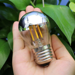 Filament Edison LED Bulb Globe Half Mirror E27 4W G45