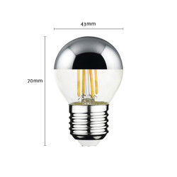 Filament Edison LED Bulb Globe Half Mirror E27 4W G45 (10 Pack)