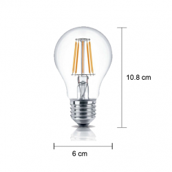 LED Edison Bulb Globe E27 6W A60 Extra Warm White Shape D