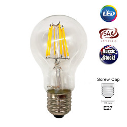 LED Edison Bulb Globe E27 6W A60 Warm White Shape D