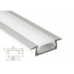 LED PROFILE Aluminium LED Tracking & Opaque diffuser Suitable for LED Strips Recessed