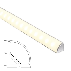LED PROFILE 2M Length Aluminium LED Tracking & Opaque diffuser Suitable for LED Strips 90 Degree Corner Surface Mounter