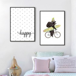 The Bicycle Bear Framed Wall Art
