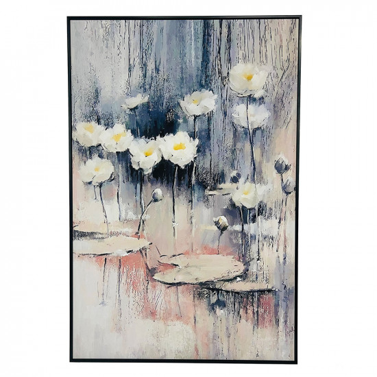 Water Lily Printed Wall Art Black Framed