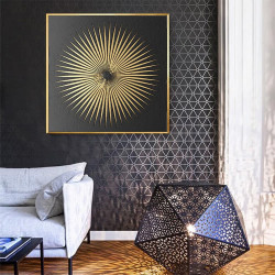 Gold Palm Printed Wall Art Gold Framed