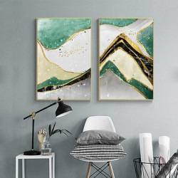 Mountain Printed Wall Art Gold Framed